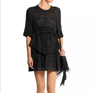 $680 IRO Brika tiered silk, fil coupé mini dress